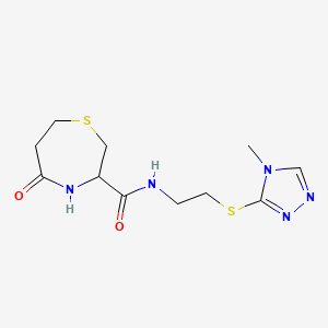 N-(2-((4-methyl-4H-1,2,4-triazol-3-yl)thio)ethyl)-5-oxo-1,4-thiazepane-3-carboxamide