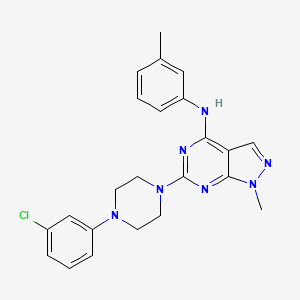 6-[4-(3-chlorophenyl)piperazin-1-yl]-1-methyl-N-(3-methylphenyl)-1H-pyrazolo[3,4-d]pyrimidin-4-amine