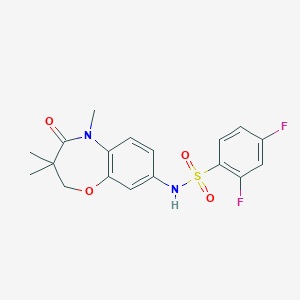 2,4-difluoro-N-(3,3,5-trimethyl-4-oxo-2,3,4,5-tetrahydrobenzo[b][1,4]oxazepin-8-yl)benzenesulfonamide