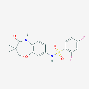 2,4-difluoro-N-(3,3,5-trimethyl-4-oxo-2,3,4,5-tetrahydro-1,5-benzoxazepin-8-yl)benzene-1-sulfonamide