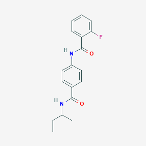 molecular formula C18H19FN2O2 B268869 N-{4-[(sec-butylamino)carbonyl]phenyl}-2-fluorobenzamide 