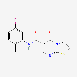 molecular formula C14H12FN3O2S B2688695 N-(5-fluoro-2-methylphenyl)-5-oxo-3,5-dihydro-2H-thiazolo[3,2-a]pyrimidine-6-carboxamide CAS No. 443329-76-8