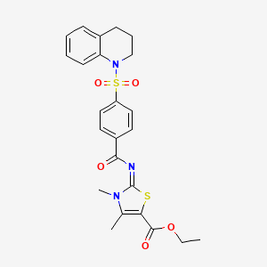 (Z)-ethyl 2-((4-((3,4-dihydroquinolin-1(2H)-yl)sulfonyl)benzoyl)imino)-3,4-dimethyl-2,3-dihydrothiazole-5-carboxylate