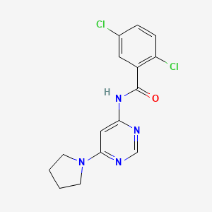 molecular formula C15H14Cl2N4O B2688706 2,5-dichloro-N-(6-(pyrrolidin-1-yl)pyrimidin-4-yl)benzamide CAS No. 1396686-27-3