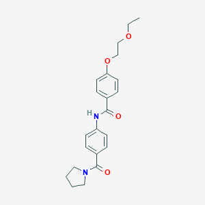 molecular formula C22H26N2O4 B268871 4-(2-ethoxyethoxy)-N-[4-(1-pyrrolidinylcarbonyl)phenyl]benzamide 