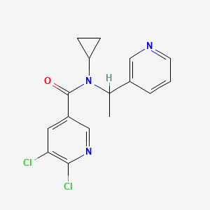 5,6-dichloro-N-cyclopropyl-N-[1-(pyridin-3-yl)ethyl]pyridine-3-carboxamide
