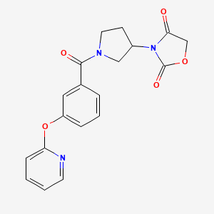 molecular formula C19H17N3O5 B2688717 3-(1-(3-(Pyridin-2-yloxy)benzoyl)pyrrolidin-3-yl)oxazolidine-2,4-dione CAS No. 2034361-18-5