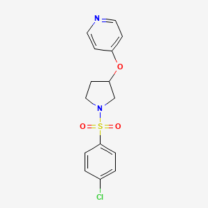 molecular formula C15H15ClN2O3S B2688718 4-((1-((4-Chlorophenyl)sulfonyl)pyrrolidin-3-yl)oxy)pyridine CAS No. 2034495-48-0