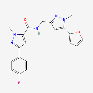 3-(4-fluorophenyl)-N-((5-(furan-2-yl)-1-methyl-1H-pyrazol-3-yl)methyl)-1-methyl-1H-pyrazole-5-carboxamide