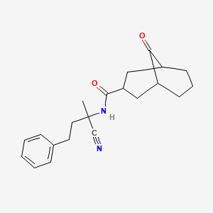 molecular formula C21H26N2O2 B2688728 N-(2-Cyano-4-phenylbutan-2-yl)-9-oxobicyclo[3.3.1]nonane-3-carboxamide CAS No. 1952662-55-3