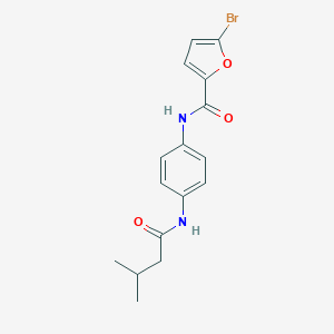 molecular formula C16H17BrN2O3 B268873 5-bromo-N-{4-[(3-methylbutanoyl)amino]phenyl}-2-furamide 