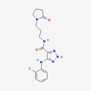 5-((2-fluorophenyl)amino)-N-(3-(2-oxopyrrolidin-1-yl)propyl)-1H-1,2,3-triazole-4-carboxamide
