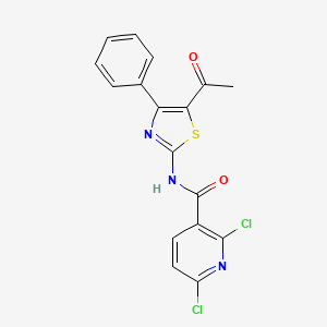 N-(5-acetyl-4-phenyl-1,3-thiazol-2-yl)-2,6-dichloropyridine-3-carboxamide