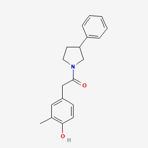 molecular formula C19H21NO2 B2688751 2-(4-Hydroxy-3-methylphenyl)-1-(3-phenylpyrrolidin-1-yl)ethanone CAS No. 2034616-45-8