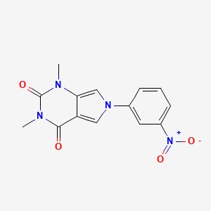 molecular formula C14H12N4O4 B2688752 1,3-dimethyl-6-(3-nitrophenyl)-1H-pyrrolo[3,4-d]pyrimidine-2,4(3H,6H)-dione CAS No. 575468-77-8