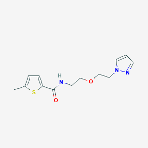 molecular formula C13H17N3O2S B2688754 N-(2-(2-(1H-pyrazol-1-yl)ethoxy)ethyl)-5-methylthiophene-2-carboxamide CAS No. 2034231-96-2