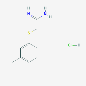 molecular formula C10H15ClN2S B2688765 2-[(3,4-Dimethylphenyl)sulfanyl]ethanimidamide hydrochloride CAS No. 1210206-48-6