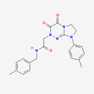 molecular formula C22H23N5O3 B2688768 2-(3,4-二氧-8-(对甲苯基)-3,4,7,8-四氢咪唑并[2,1-c][1,2,4]三嗪-2(6H)-基)-N-(4-甲基苯基乙基)乙酰胺 CAS No. 941960-56-1