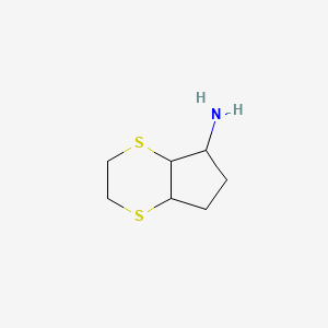 molecular formula C7H13NS2 B2688771 hexahydro-2H-cyclopenta[b][1,4]dithiin-5-amine CAS No. 1423024-23-0