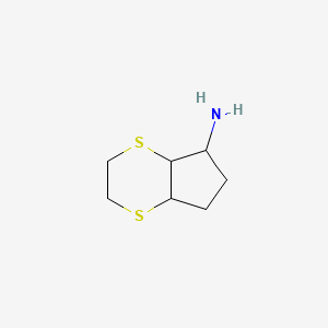 molecular formula C7H13NS2 B2688771 六氢-2H-环戊[b][1,4]二硫杂茂-5-胺 CAS No. 1423024-23-0