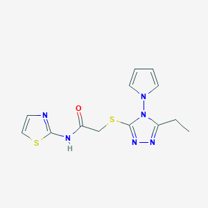 2-[(5-ethyl-4-pyrrol-1-yl-1,2,4-triazol-3-yl)sulfanyl]-N-(1,3-thiazol-2-yl)acetamide