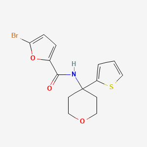 molecular formula C14H14BrNO3S B2688776 5-bromo-N-(4-(thiophen-2-yl)tetrahydro-2H-pyran-4-yl)furan-2-carboxamide CAS No. 2034507-82-7