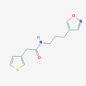 molecular formula C12H14N2O2S B2688783 N-(3-(异噁唑-4-基)丙基)-2-(噻吩-3-基)乙酰胺 CAS No. 1903435-95-9