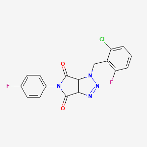 molecular formula C17H11ClF2N4O2 B2688789 1-(2-chloro-6-fluorobenzyl)-5-(4-fluorophenyl)-3a,6a-dihydropyrrolo[3,4-d][1,2,3]triazole-4,6(1H,5H)-dione CAS No. 1008234-31-8