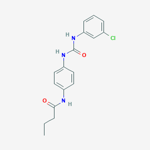 molecular formula C17H18ClN3O2 B268879 N-(4-{[(3-chloroanilino)carbonyl]amino}phenyl)butanamide 