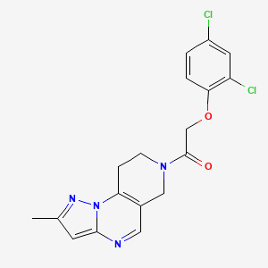 molecular formula C18H16Cl2N4O2 B2688790 2-(2,4-Dichlorophenoxy)-1-(4-methyl-2,3,7,11-tetrazatricyclo[7.4.0.02,6]trideca-1(9),3,5,7-tetraen-11-yl)ethanone CAS No. 1797905-73-7