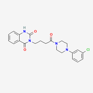molecular formula C22H23ClN4O3 B2688792 3-[4-[4-(3-chlorophenyl)piperazin-1-yl]-4-oxobutyl]-1H-quinazoline-2,4-dione CAS No. 896373-63-0