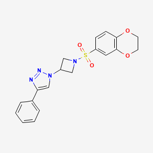 1-(1-((2,3-dihydrobenzo[b][1,4]dioxin-6-yl)sulfonyl)azetidin-3-yl)-4-phenyl-1H-1,2,3-triazole