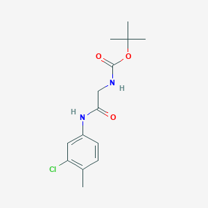 molecular formula C14H19ClN2O3 B2688798 叔丁基N-{[(3-氯-4-甲基苯基)氨基甲酰]甲基}甲酸酯 CAS No. 1390333-73-9