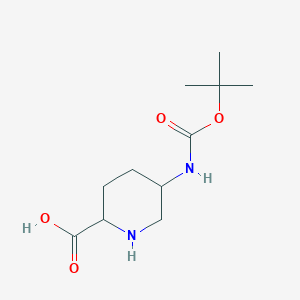 molecular formula C11H20N2O4 B2688799 5-((tert-Butoxycarbonyl)amino)piperidine-2-carboxylic acid CAS No. 1543987-26-3