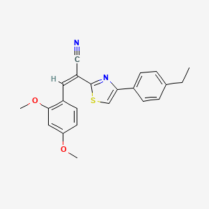 molecular formula C22H20N2O2S B2688801 (Z)-3-(2,4-二甲氧基苯基)-2-(4-(4-乙基苯基)噻唑-2-基)丙烯腈 CAS No. 476671-64-4