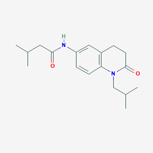 molecular formula C18H26N2O2 B2688807 N-(1-isobutyl-2-oxo-1,2,3,4-tetrahydro-6-quinolinyl)-3-methylbutanamide CAS No. 941991-46-4