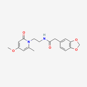 2-(benzo[d][1,3]dioxol-5-yl)-N-(2-(4-methoxy-6-methyl-2-oxopyridin-1(2H)-yl)ethyl)acetamide