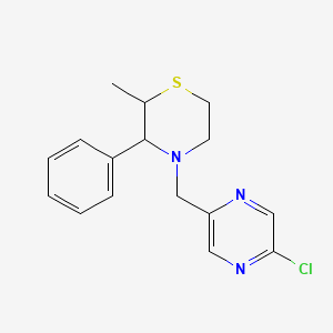molecular formula C16H18ClN3S B2688823 4-[(5-Chloropyrazin-2-yl)methyl]-2-methyl-3-phenylthiomorpholine CAS No. 1808456-14-5