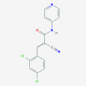 molecular formula C15H9Cl2N3O B2688827 2-cyano-3-(2,4-dichlorophenyl)-N-(pyridin-4-yl)prop-2-enamide CAS No. 1445771-05-0