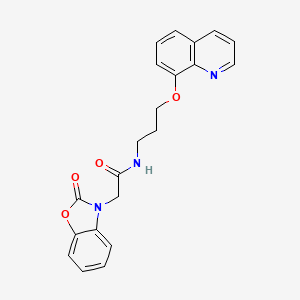 2-(2-oxobenzo[d]oxazol-3(2H)-yl)-N-(3-(quinolin-8-yloxy)propyl)acetamide