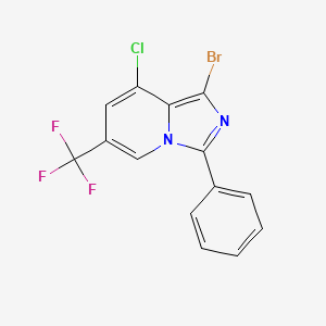 molecular formula C14H7BrClF3N2 B2688838 1-Bromo-8-chloro-3-phenyl-6-(trifluoromethyl)imidazo[1,5-a]pyridine CAS No. 1272756-38-3