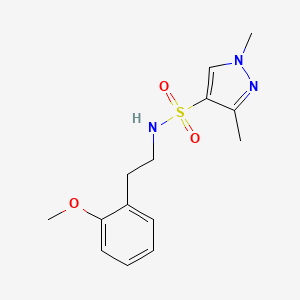molecular formula C14H19N3O3S B2688843 N-[2-(2-甲氧基苯基)乙基]-1,3-二甲基吡唑-4-磺酰胺 CAS No. 900399-67-9