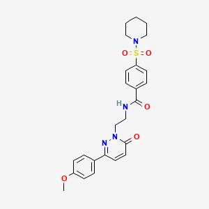 molecular formula C25H28N4O5S B2688857 N-(2-(3-(4-methoxyphenyl)-6-oxopyridazin-1(6H)-yl)ethyl)-4-(piperidin-1-ylsulfonyl)benzamide CAS No. 921529-70-6