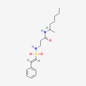 molecular formula C18H28N2O3S B2688861 N-heptan-2-yl-3-[[(E)-2-phenylethenyl]sulfonylamino]propanamide CAS No. 1095430-47-9