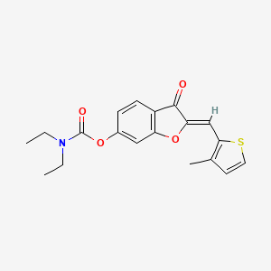 molecular formula C19H19NO4S B2688864 (Z)-2-((3-methylthiophen-2-yl)methylene)-3-oxo-2,3-dihydrobenzofuran-6-yl diethylcarbamate CAS No. 622797-57-3