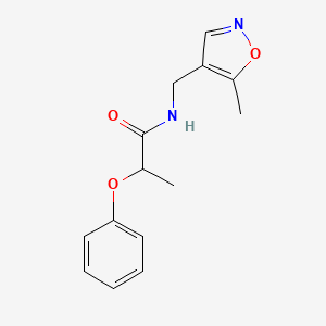 molecular formula C14H16N2O3 B2688883 N-((5-甲基异噁唑-4-基)甲基)-2-苯氧基丙酰胺 CAS No. 2034261-94-2