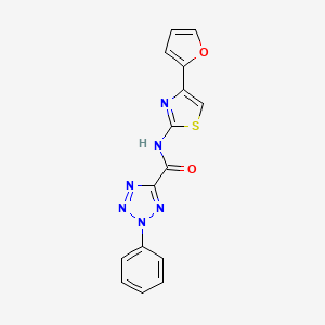 molecular formula C15H10N6O2S B2688890 N-(4-(furan-2-yl)thiazol-2-yl)-2-phenyl-2H-tetrazole-5-carboxamide CAS No. 1396684-63-1