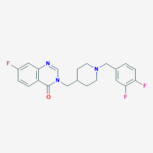 3-[[1-[(3,4-Difluorophenyl)methyl]piperidin-4-yl]methyl]-7-fluoroquinazolin-4-one