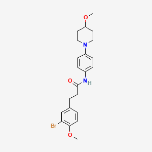 molecular formula C22H27BrN2O3 B2688917 3-(3-bromo-4-methoxyphenyl)-N-(4-(4-methoxypiperidin-1-yl)phenyl)propanamide CAS No. 1448052-26-3