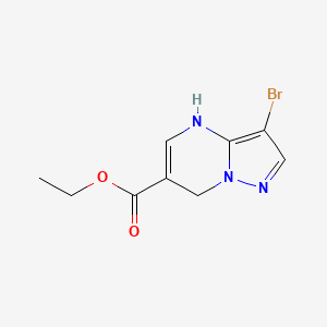 molecular formula C9H10BrN3O2 B2688918 乙酸3-溴-4,7-二氢吡唑并[1,5-a]嘧啶-6-酯 CAS No. 2228423-31-0